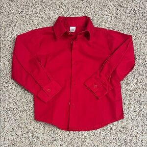 🍀5/$20 George kids Bright Red button down Shirt